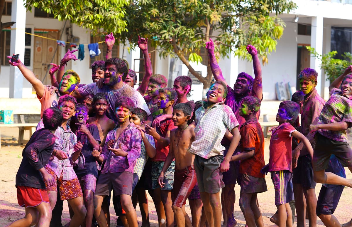 Festival of colours with kids